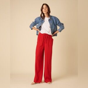 NWOT 136$ Calvin Klein Red Wide-Leg Pants